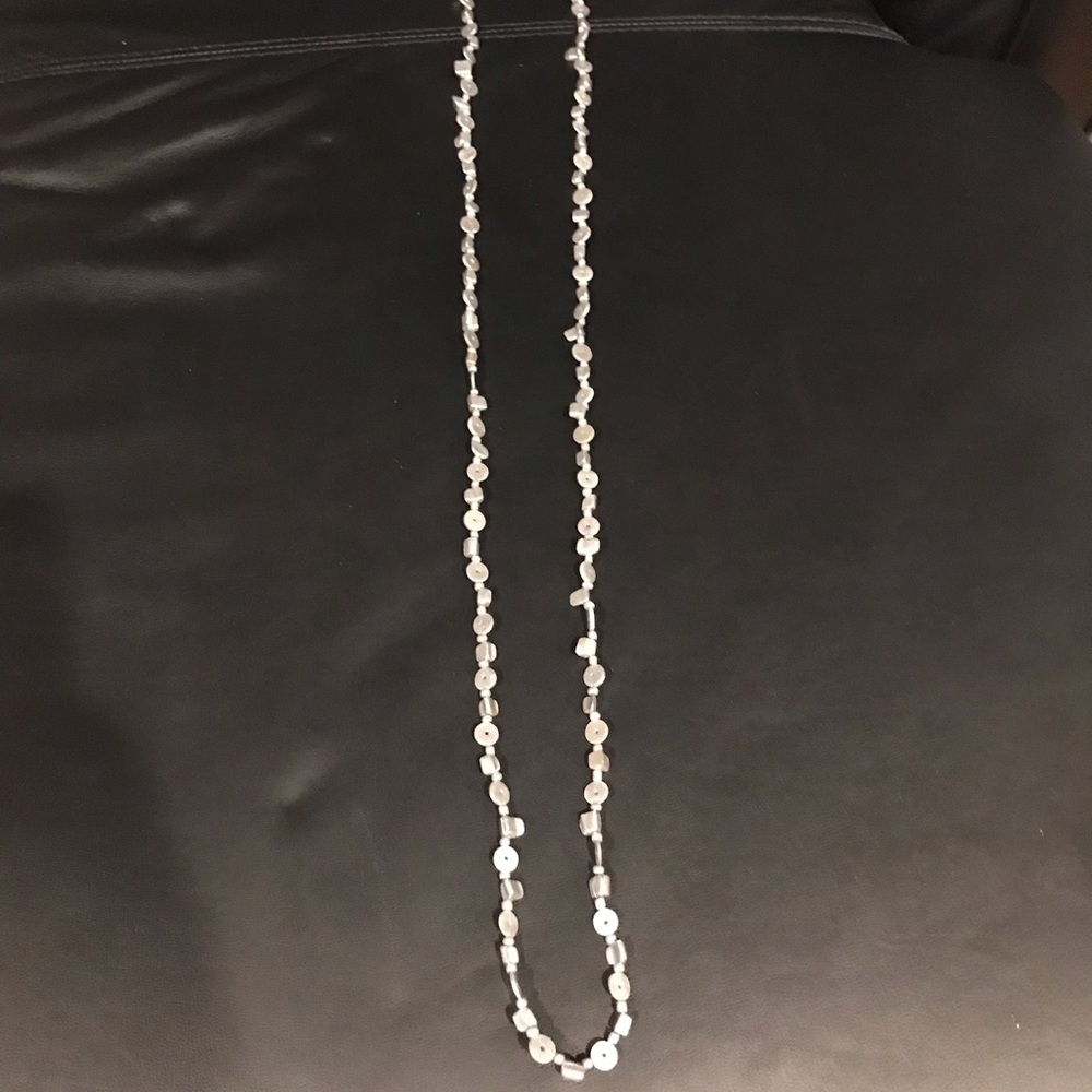 Long silver colored necklace NWOT